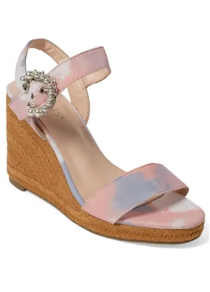 Tie-Dye Embellished Wedges - White Multi