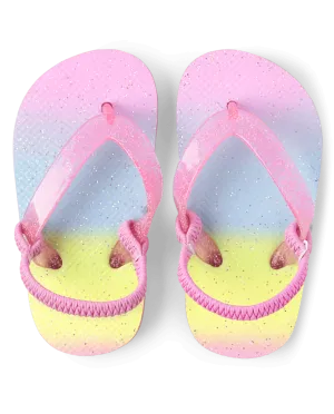 Toddler Girls Ombre Glitter Flip Flops