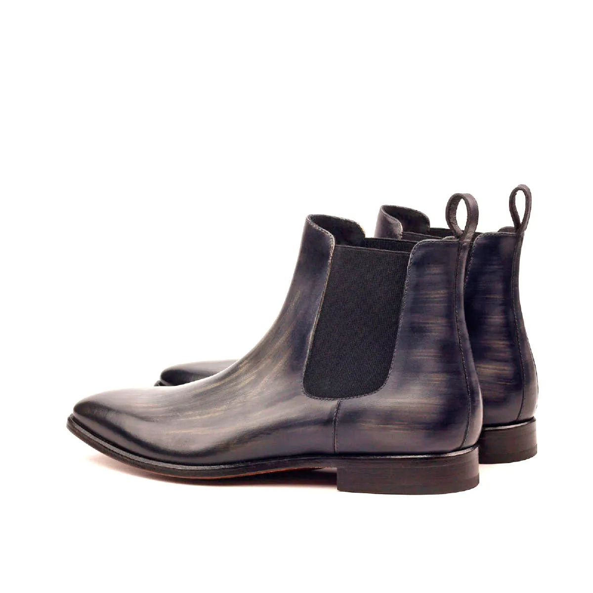 Unique Hand-Painted Grey Patina Chelsea Boot by Le Ruux