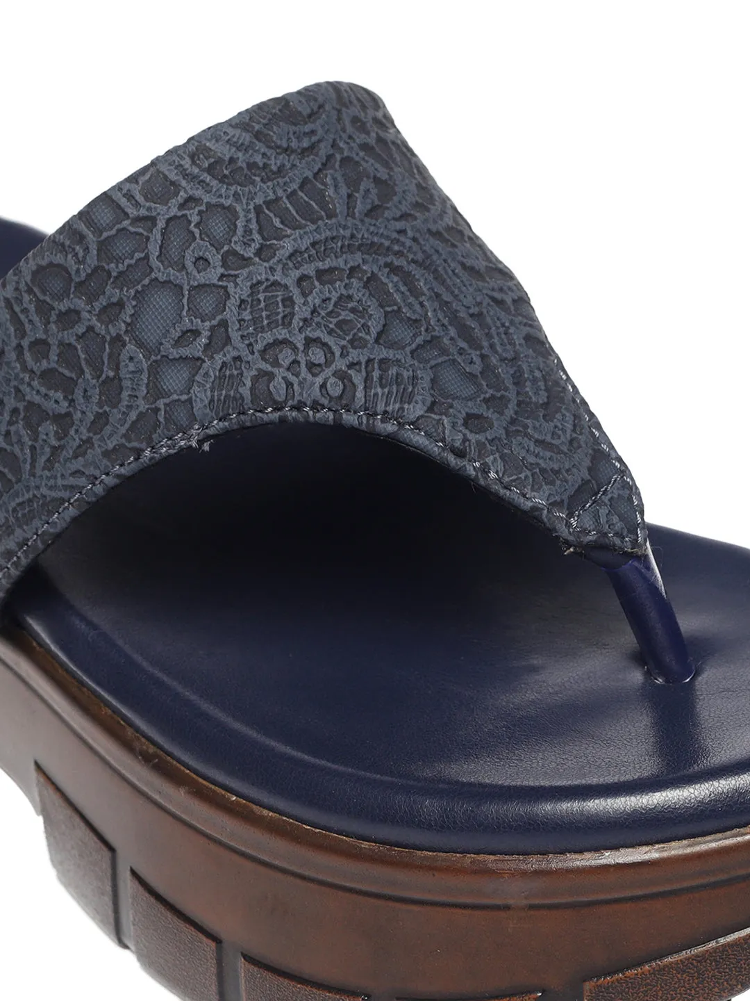 Vulan Navy Blue Wedge Heels