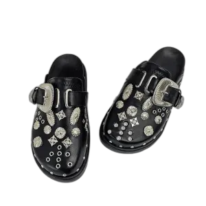 Women Studded Mule Clogs Men's Shoes