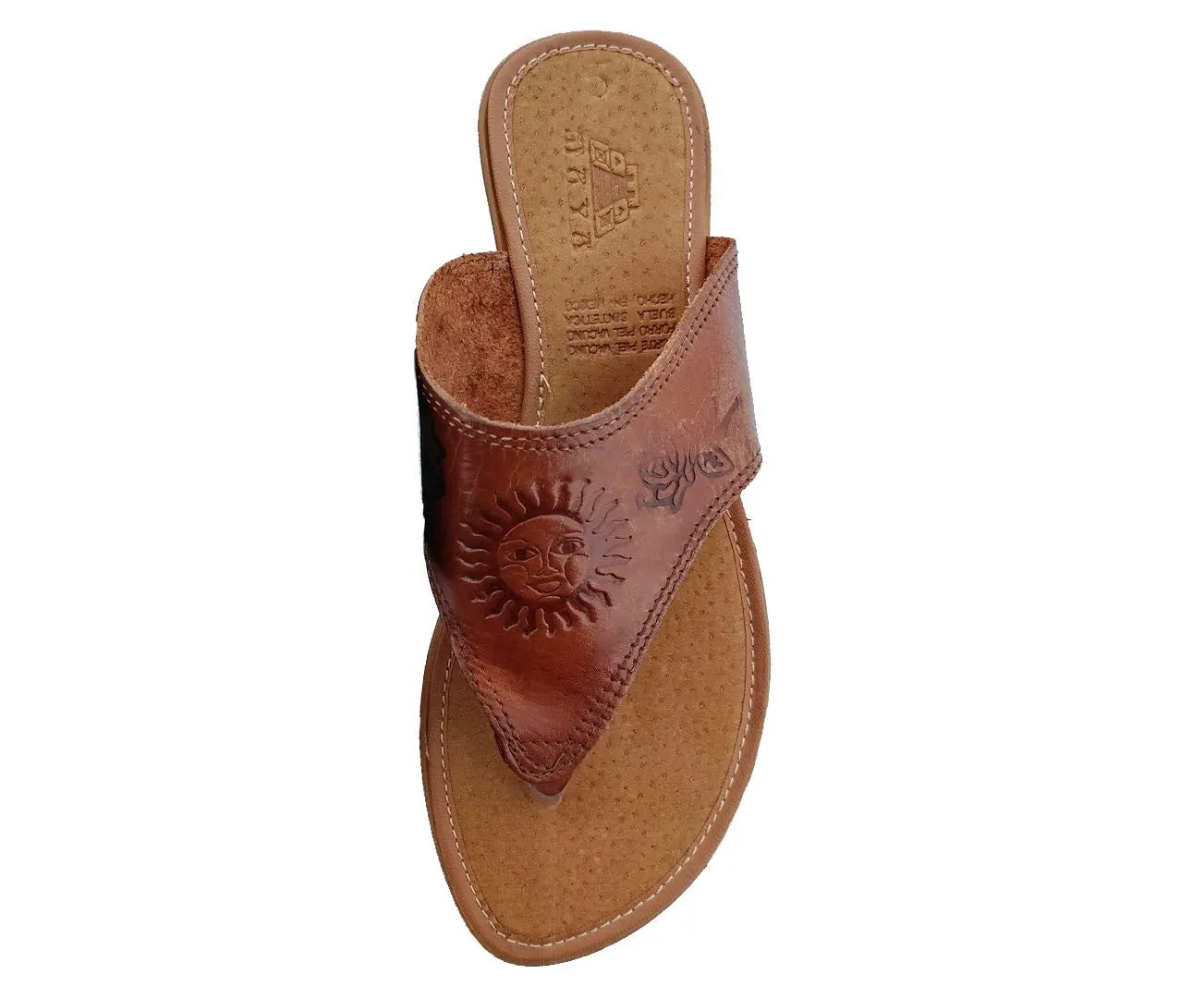 Womens Authentic Huaraches Real Leather Sandal Flip Flops Cognac - #781