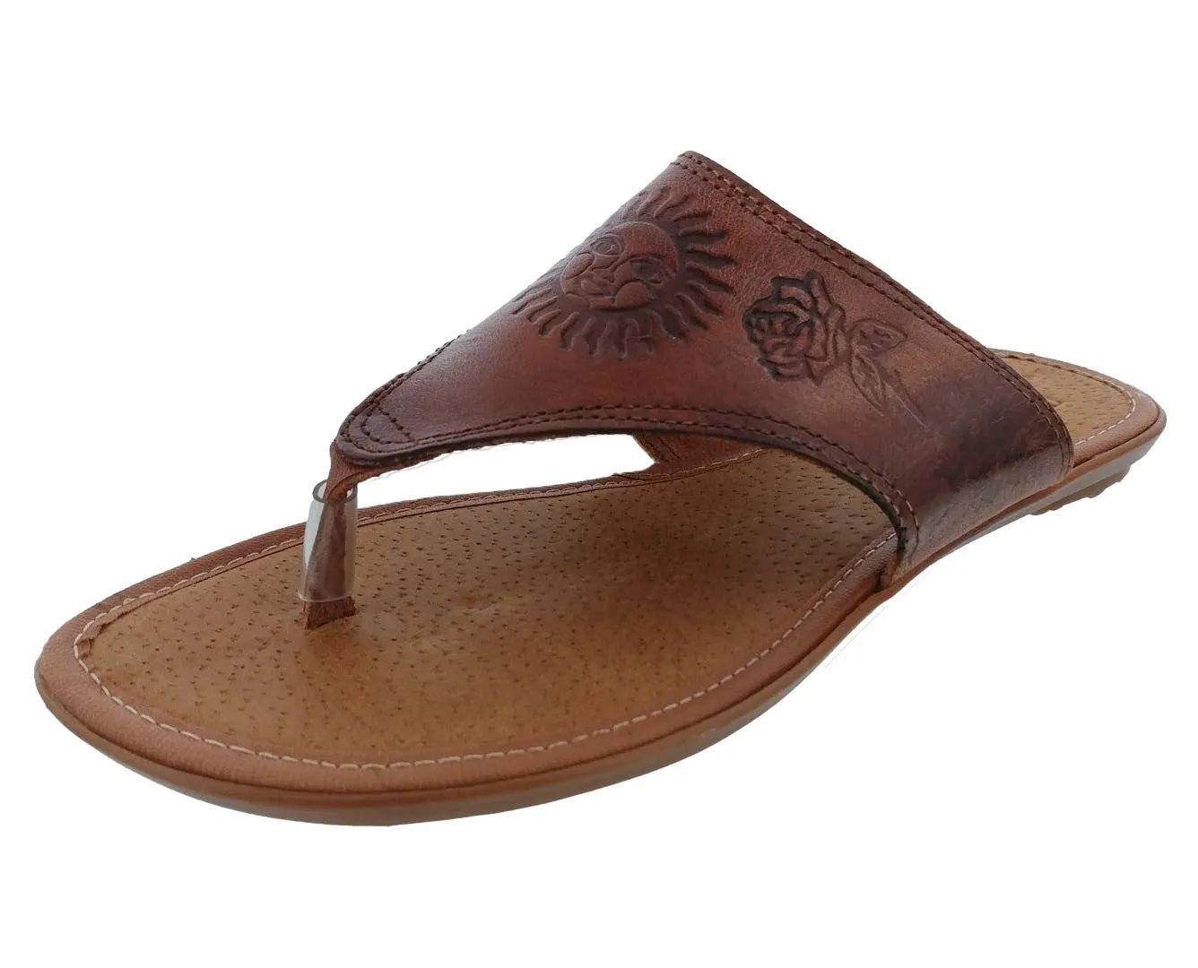 Womens Authentic Huaraches Real Leather Sandal Flip Flops Cognac - #781