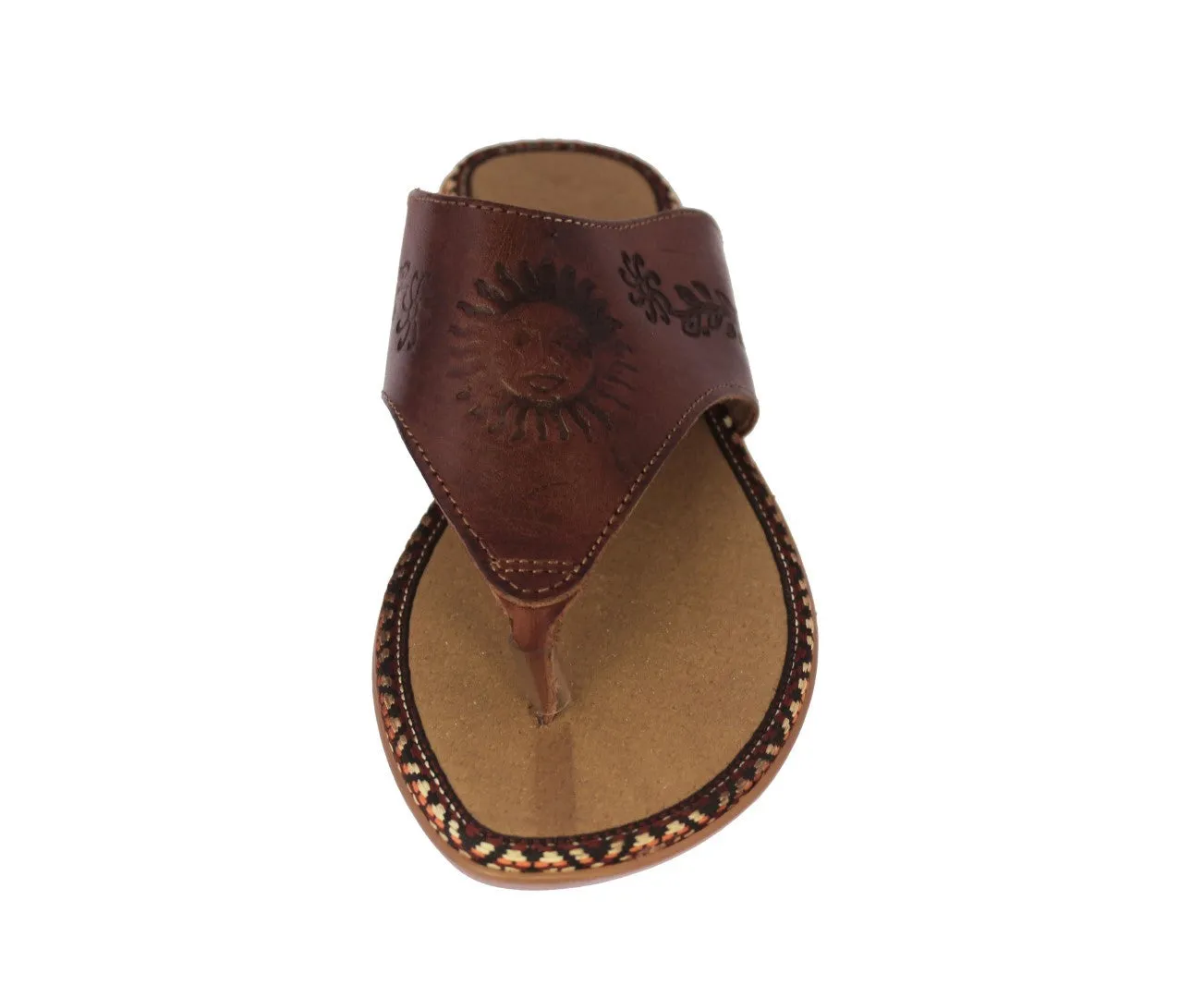 Womens Authentic Huaraches Real Leather Sandal Flip Flops Cognac - #781