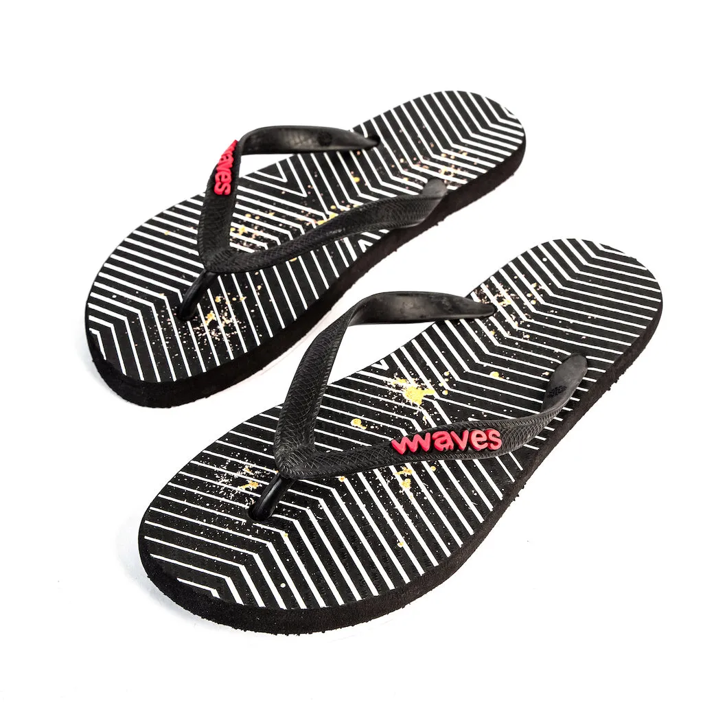 Women's Natural Rubber Flip Flops - Geometric