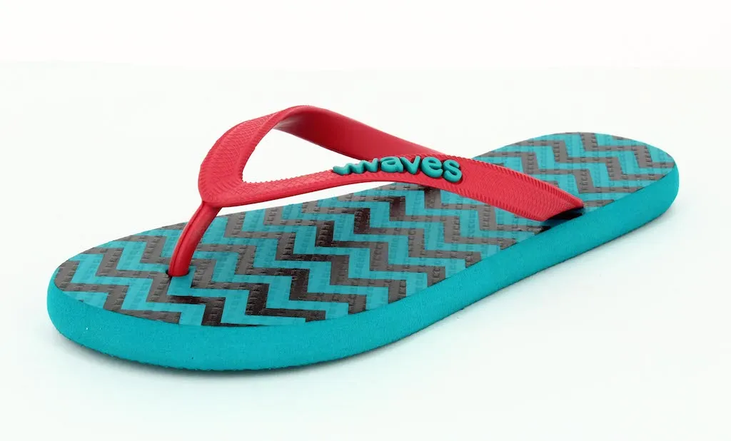 Women's Natural Rubber Flip Flops - Geometric