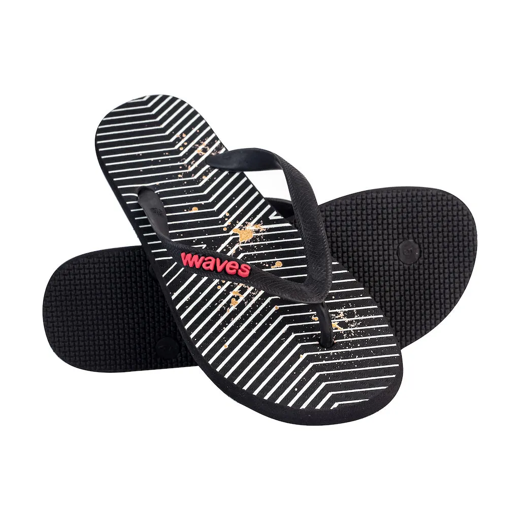 Women's Natural Rubber Flip Flops - Geometric