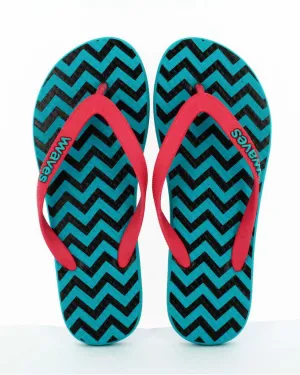 Women's Natural Rubber Flip Flops - Geometric