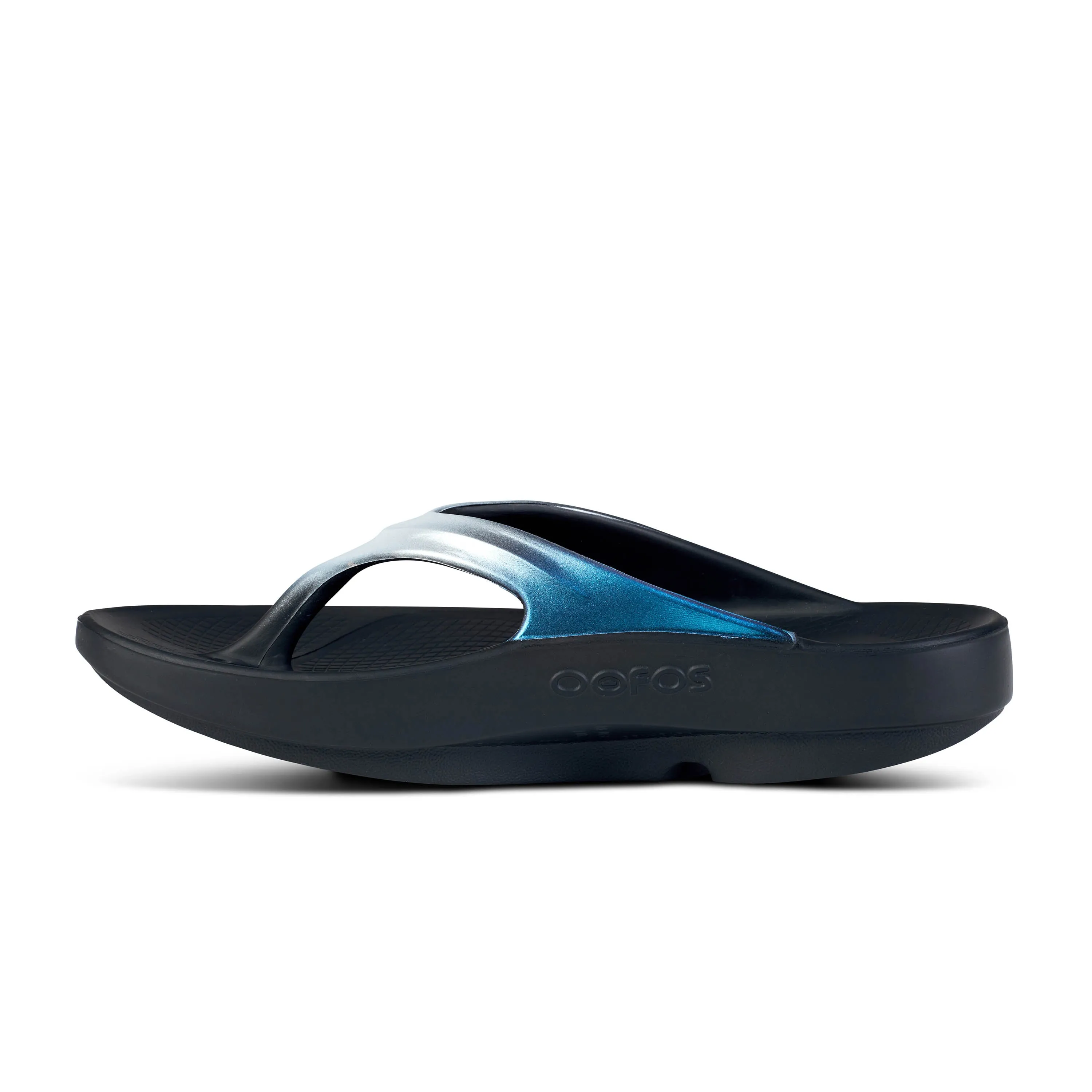 Women's Oofos OOlala Luxe Sandal 1401BLKFRST Color:  Frost