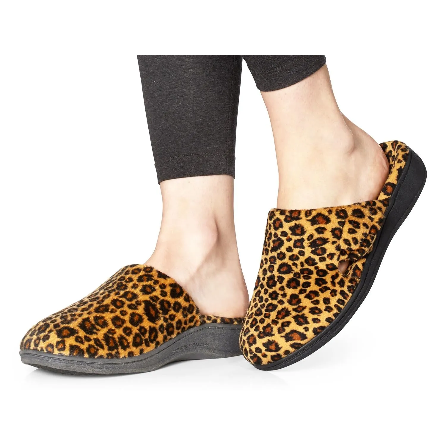 Women's Vionic Gemma Slippers Natural Leopard Fabric