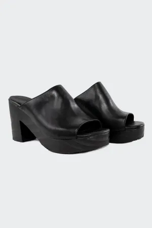 WOODSNDL05 - Leather Platform Mule