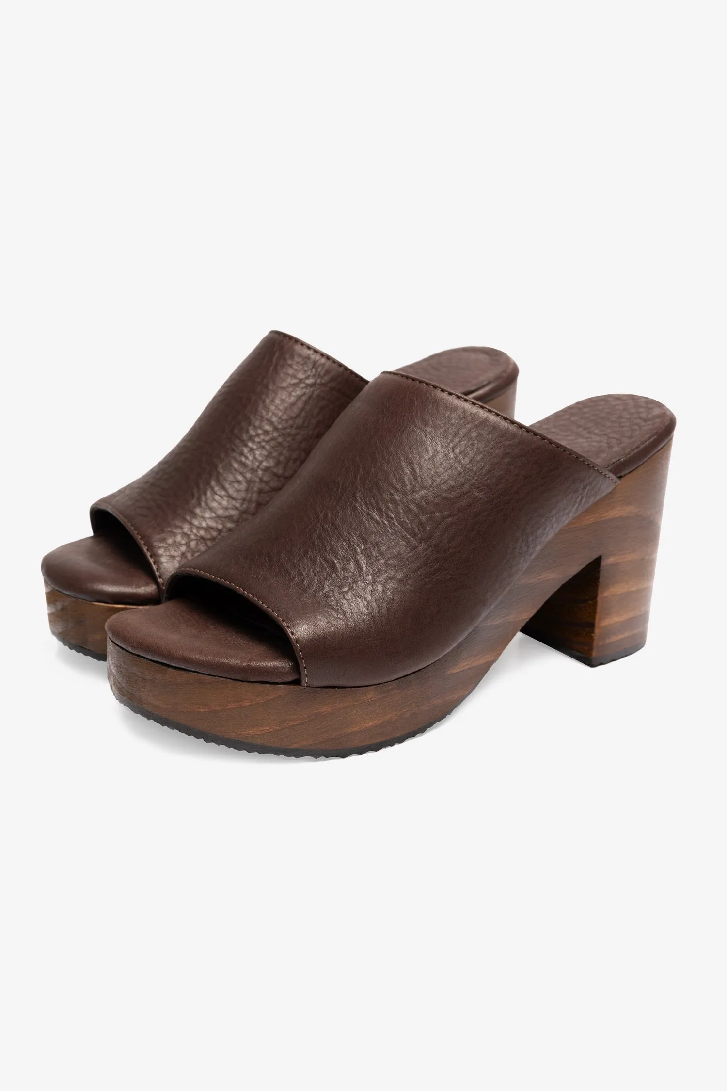 WOODSNDL05 - Leather Platform Mule